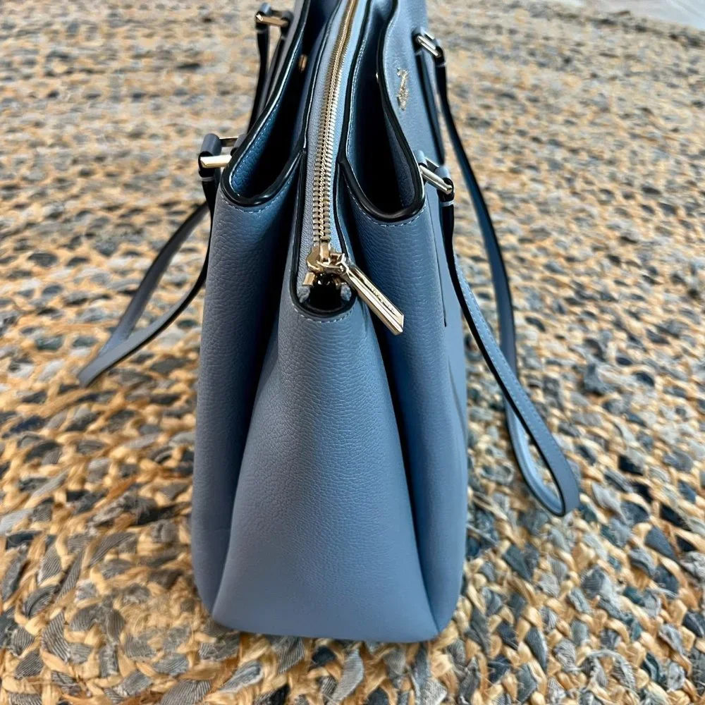 Kate Spade Dusty Blue Textured Leather Tote/Shoulder Bag
